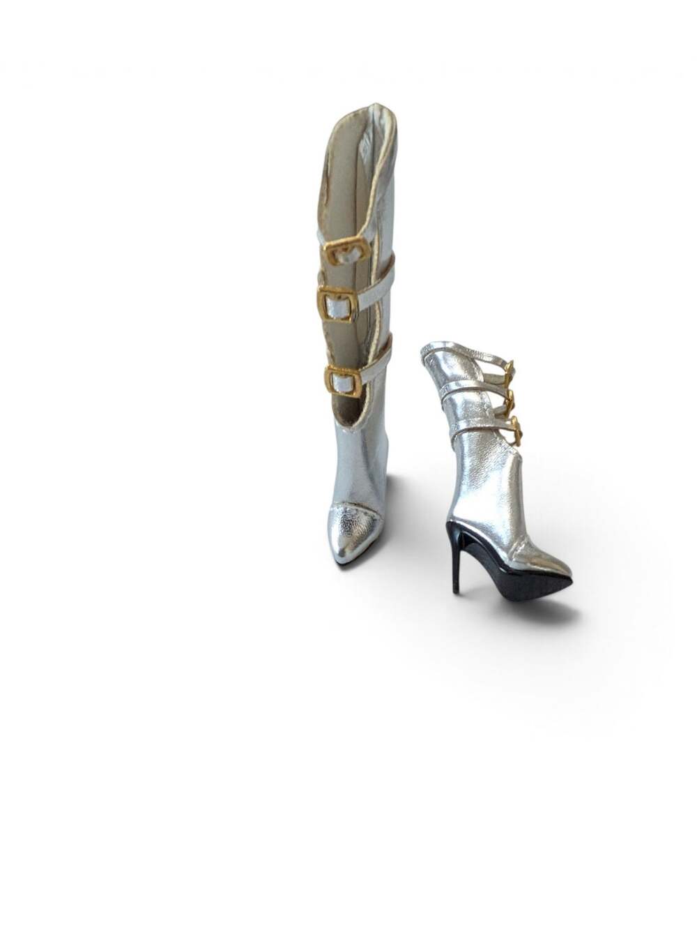 Pre-owned Fashion Royalty Integrity Doll Silver Boots Stilleto Shoes